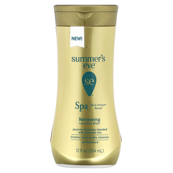 Spa, Роскошное обновляющее средство для умывания, жасмин, 12 жидких унций (354 мл) Summer's Eve