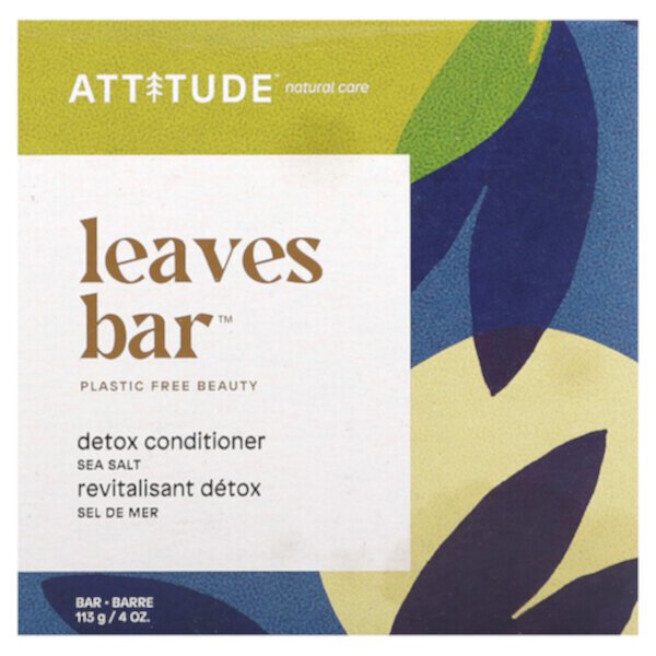 Leaves Bar, Кондиционер-детокс, морская соль, 4 унции (113 г) ATTITUDE