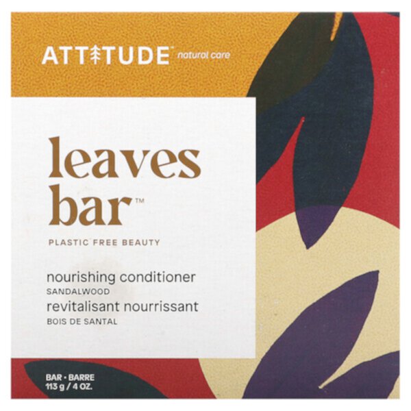 Leaves Bar, Питательный кондиционер, сандал, 4 унции (113 г) ATTITUDE