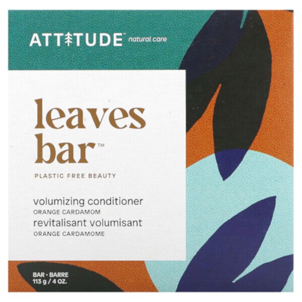 Leaves Bar, Кондиционер для объема, апельсиновый кардамон, 4 унции (113 г) ATTITUDE