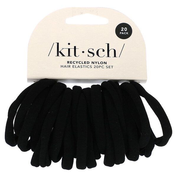 Набор резинок для волос, черный, набор из 20 предметов Kitsch