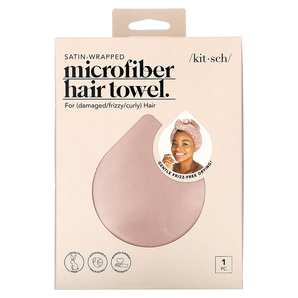 Полотенце для волос из микрофибры с атласной оберткой, румяна, 1 шт. Kitsch