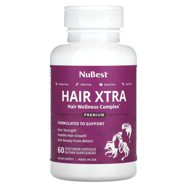 Hair Xtra, 60 вегетарианских капсул NuBest