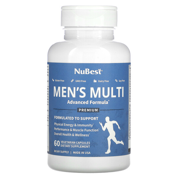 Премиум мультивитамины для мужчин - 60 вегетарианских капсул - NuBest NuBest