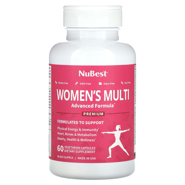 Премиальные женские мультивитамины, 60 вегетарианских капсул NuBest