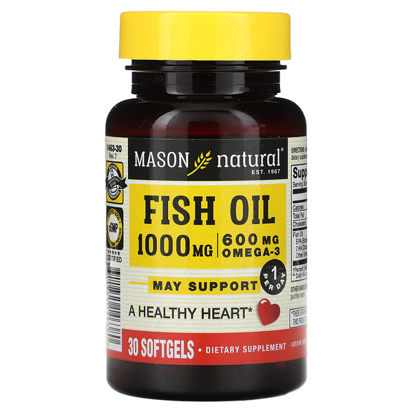 Рыбий жир - 1000 мг - 30 мягких капсул - Mason Natural Mason Natural