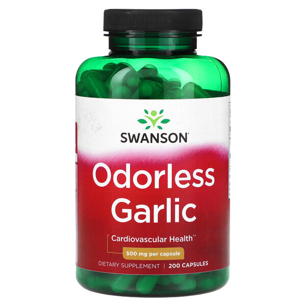 Odorless Garlic, 500 mg, 200 Capsule Swanson