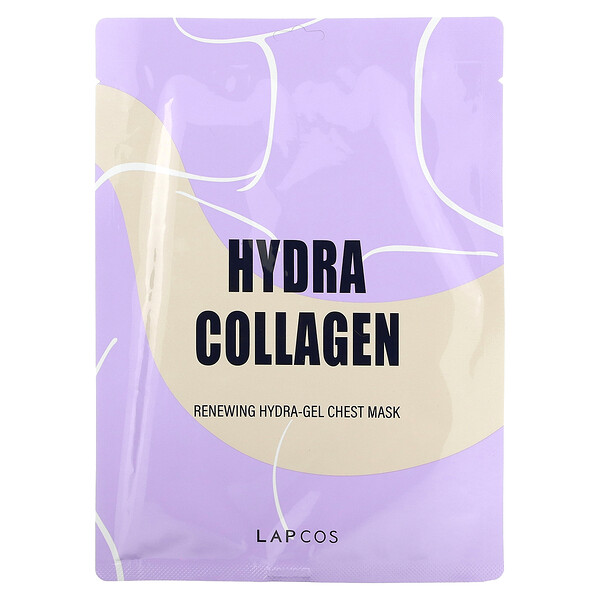 Hydra Collagen, Обновляющая косметическая маска для груди Hydra-Gel, 1 лист, 1,14 унции (40 г) LAPCOS