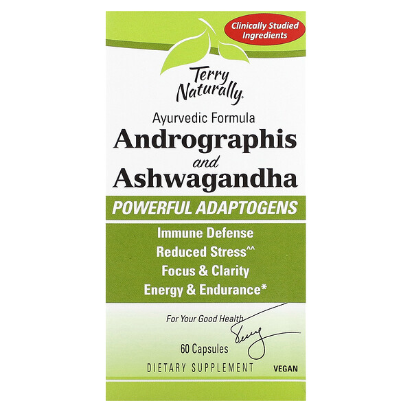 Андрографис и Ашваганда, 60 капсул Terry Naturally