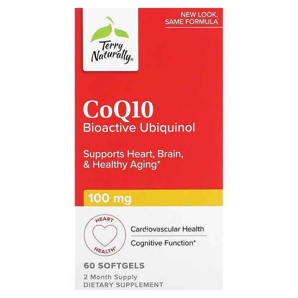 CoQ10, Биоактивный Убихинол, 100 мг, 60 Софтгелей - Terry Naturally Terry Naturally