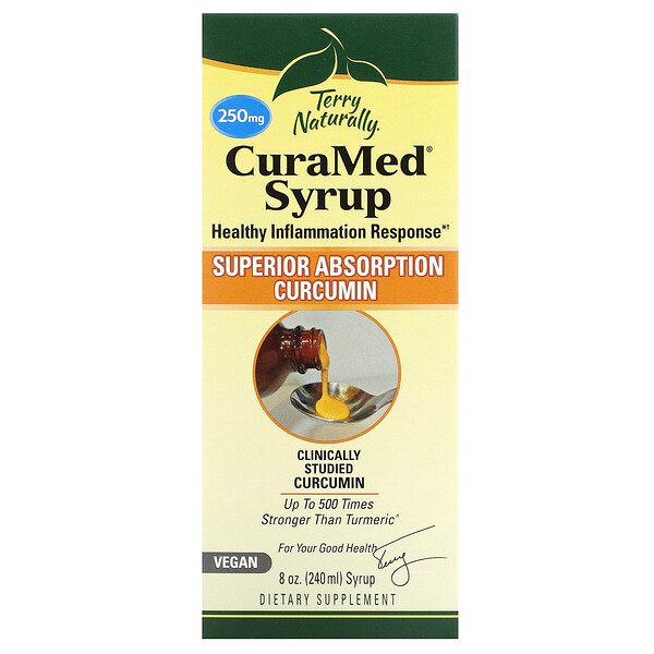 CuraMed сироп, куркумин с превосходной усвояемостью, 250 мг, 8 унций (240 мл) Terry Naturally