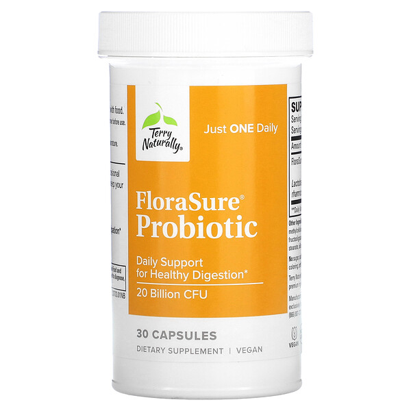 FloraSure Пробиотик, 20 миллиардов КОЕ, 30 капсул Terry Naturally