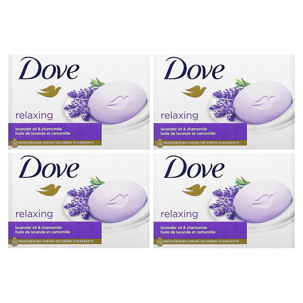 Relaxing, Soap Bar, Lavender Oil & Chamomile, 4 Bars, 3.75 oz (106 g) Dove
