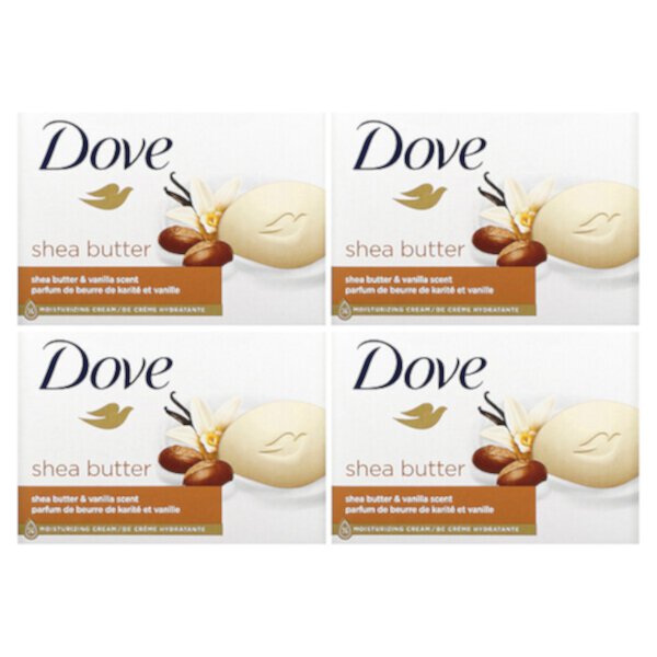 Мыло Beauty Bar, масло ши и ваниль, 2 куска по 3,75 унции (106 г) каждый Dove
