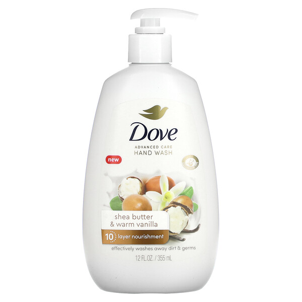 Средство для мытья рук Advanced Care, масло ши и теплая ваниль, 12 жидких унций (355 мл) Dove