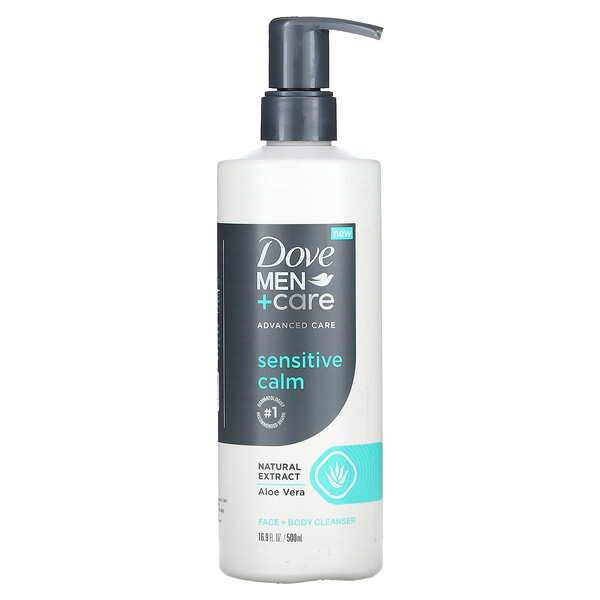 Men+Care, Очищающее средство для лица и тела, чувствительное спокойствие, 16,9 жидких унций (500 мл) Dove