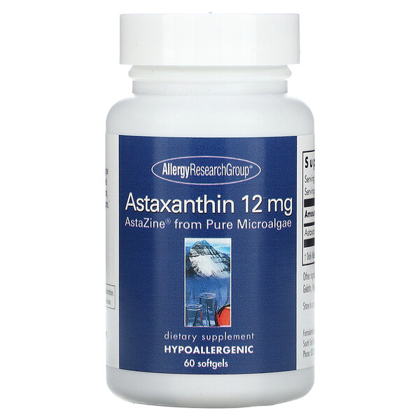 Астаксантин - 12 мг - 60 капсул - Allergy Research Group Allergy Research Group