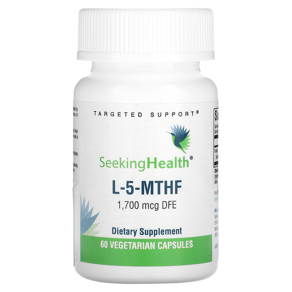 L-5-MTHF, 1700 мкг ДФЭ, 60 вегетарианских капсул Seeking Health