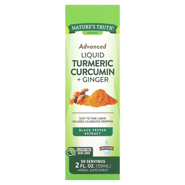 Advanced Liquid Turmeric (куркумин + имбирь), 2 жидких унции (59 мл) Nature's Truth