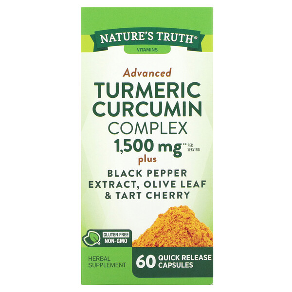 Комплекс куркумы и куркумина, 1500 мг, 60 капсул быстрого высвобождения (750 мг на капсулу) Nature's Truth