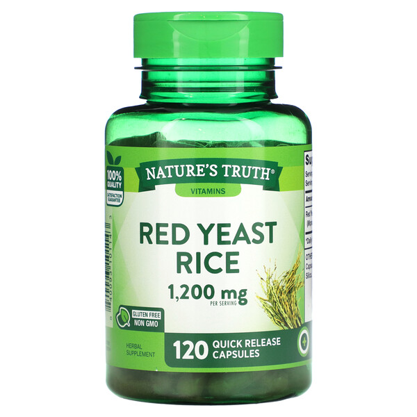 Red Yeast Rice , 1,200 mg , 120 Quick Release Capsules Nature's Truth