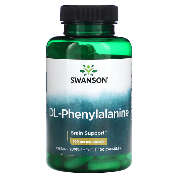 DL-Фенилаланин - 500 мг - 100 капсул - Swanson Swanson