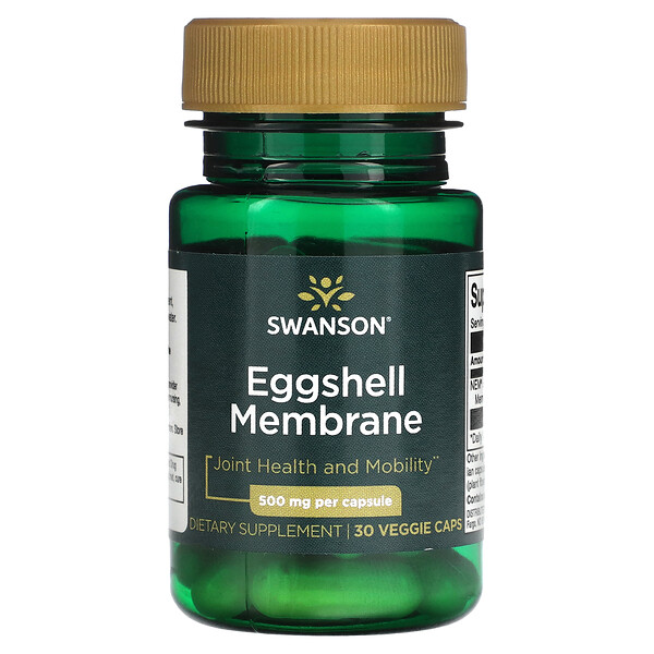 Мембрана из яичной скорлупы, 500 мг, 30 растительных капсул Swanson