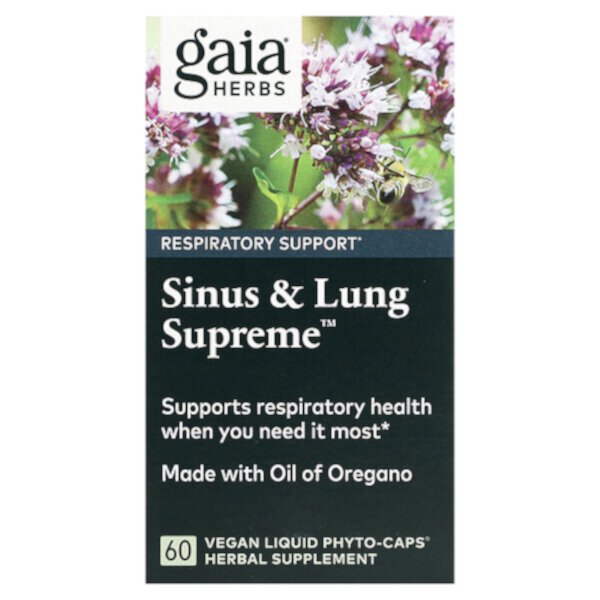 Sinus & Lung Supreme, 60 веганских жидких фитокапсул Gaia Herbs