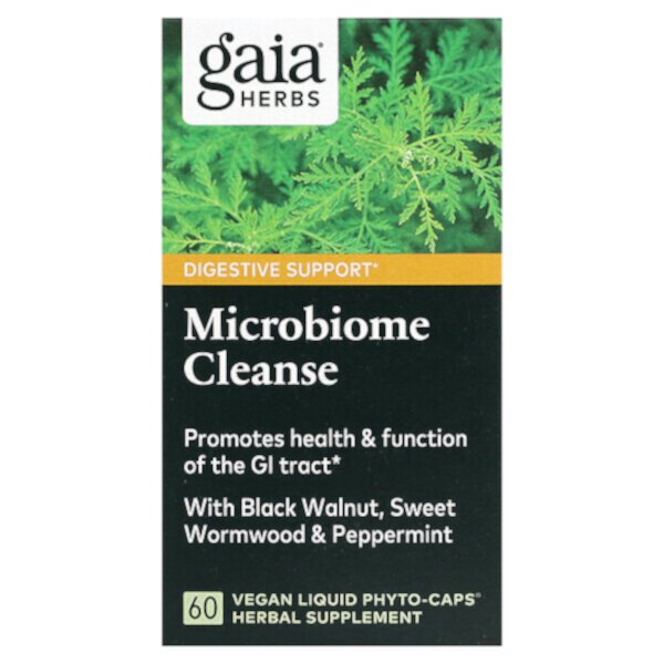 Microbiome Cleanse, 60 веганских жидких фитокапсул Gaia Herbs
