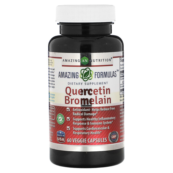 Кверцетин и Бромелаин - 60 растительных капсул - Amazing Nutrition Amazing Nutrition