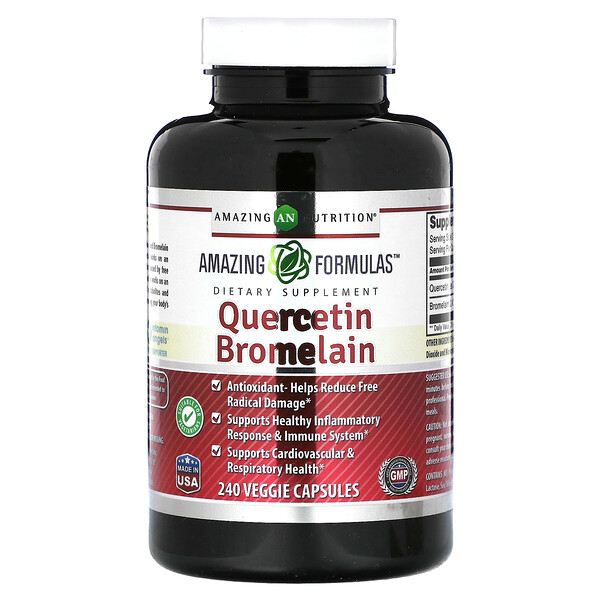Кверцетин с Бромелаином - 240 растительных капсул - Amazing Nutrition Amazing Nutrition