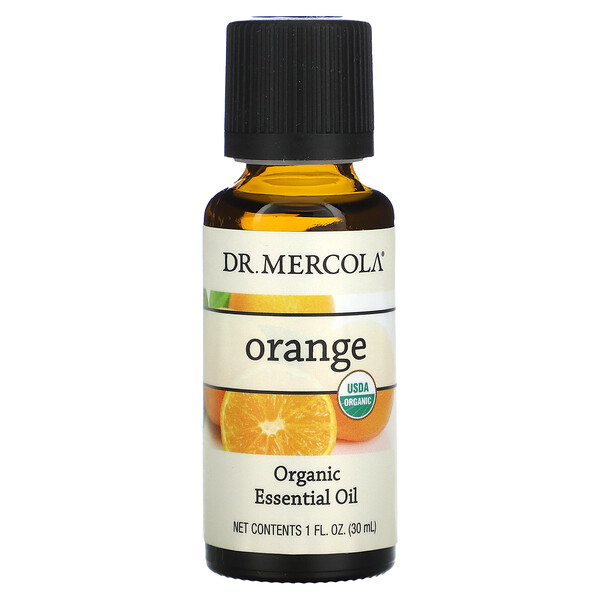 Органическое эфирное масло, апельсин, 1 жидкая унция (30 мл) Dr. Mercola
