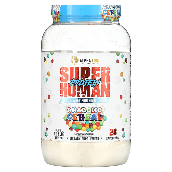 SuperHuman Protein, Анаболические хлопья, радужная каша, 1,95 фунта (886,2 г) ALPHA LION