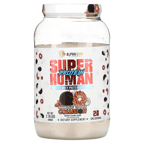 SuperHuman Protein, Anabolic Cookie Collision, печенье с кокосовой карамелью, 988 г (2,18 фунта) ALPHA LION