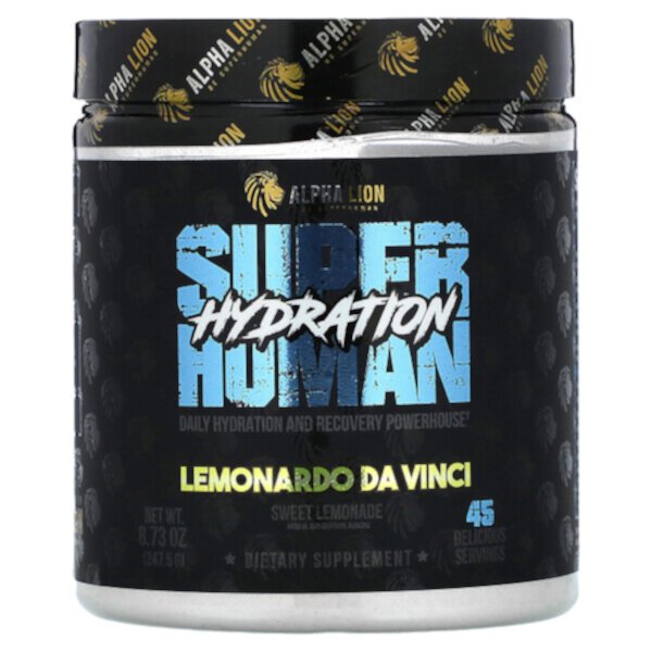 SuperHuman Hydration, Lemonardo Da Vinci, сладкий лимонад, 8,73 унции (247,5 г) ALPHA LION