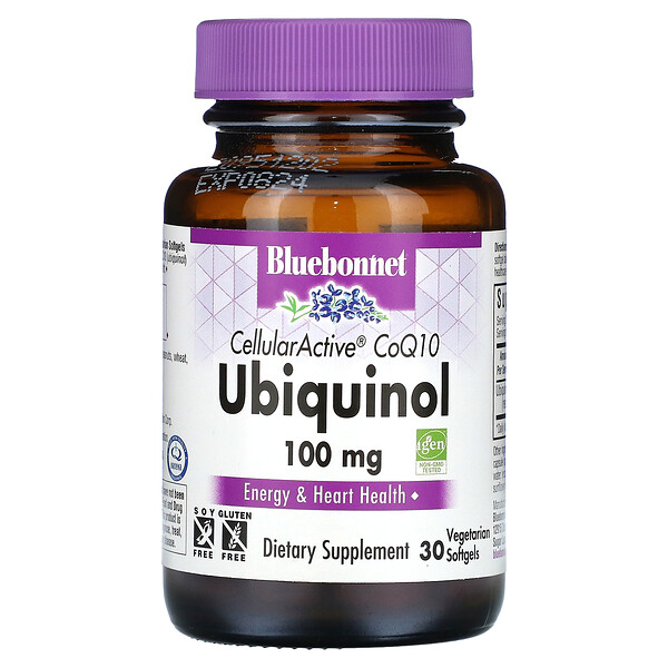 CellularActive CoQ10, Убихинол, 100 мг, 30 вегетарианских мягких таблеток Bluebonnet Nutrition