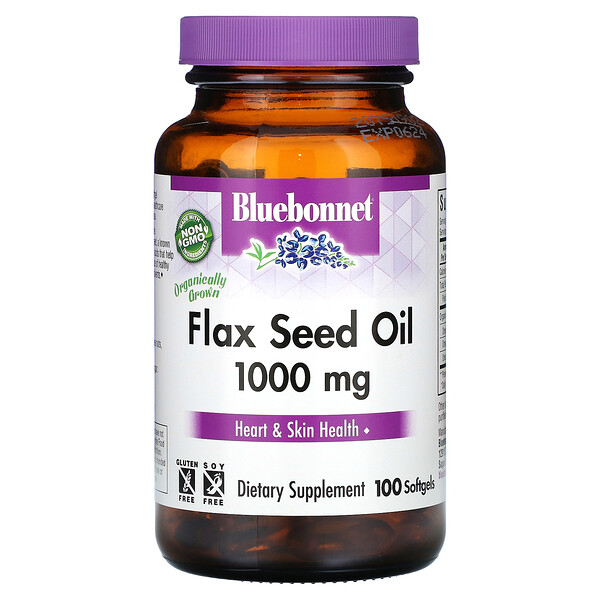 Льняное масло - 1000 мг - 100 капсул - Bluebonnet Nutrition Bluebonnet Nutrition