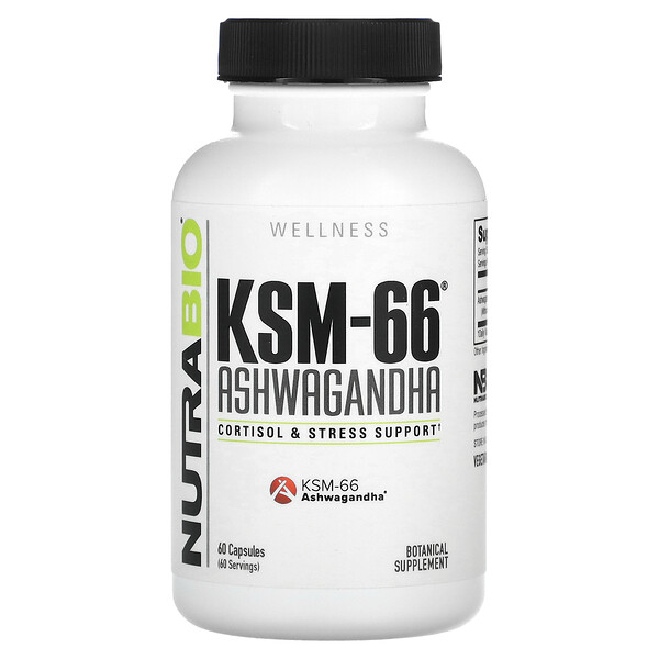 KSM-66, Ашвагандха - 600 мг - 60 капсул - NutraBio NutraBio