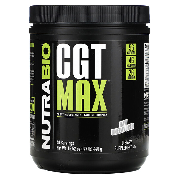 CGT MAX, сырой продукт без вкусовых добавок, 0,97 фунта (440 г) NutraBio