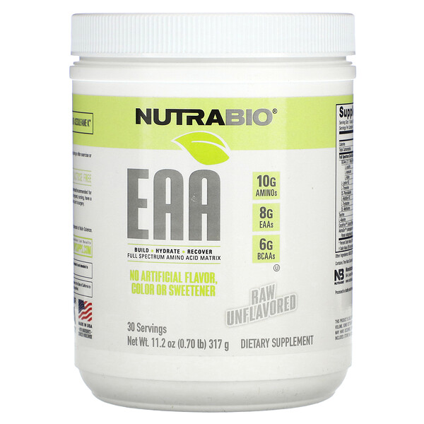 EAA, сырой продукт без вкусовых добавок, 0,70 фунта (317 г) NutraBio