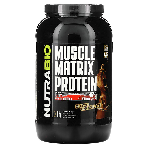 Muscle Matrix Protein, Dutch Chocolate, 2 lb (Фунты) (907 g) NutraBio