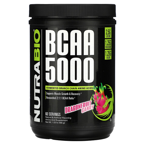 BCAA 5000, Dragonfruit Candy, 1.03 lb (Фунты) (465 g) NutraBio