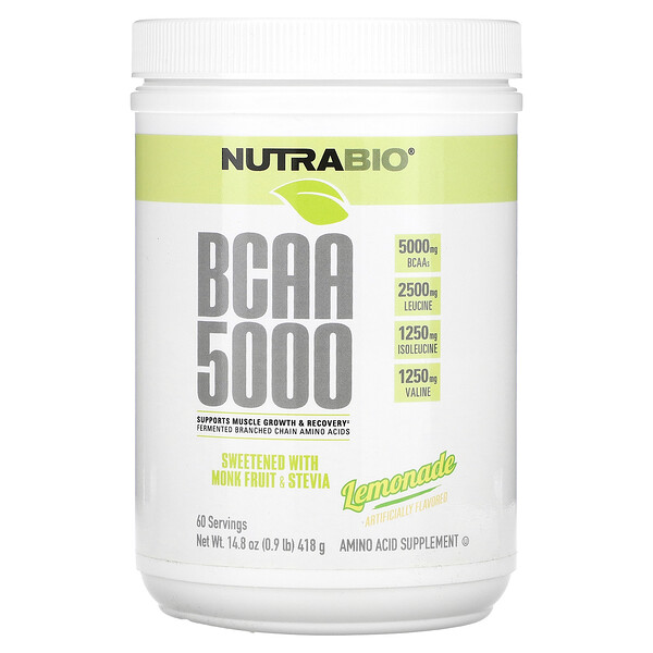 BCAA 5000, Lemonade, 0.9 lb (Фунты) 14.8 oz (Унции) (418 g) NutraBio