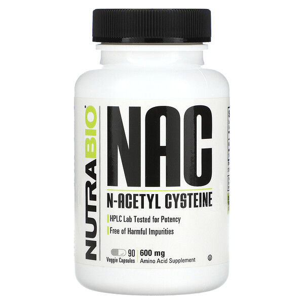 NAC N-ацетилцистеин, 600 мг, 90 растительных капсул NutraBio