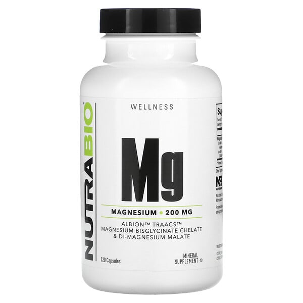 Mg Магний - 200 мг - 120 капсул - NutraBio NutraBio