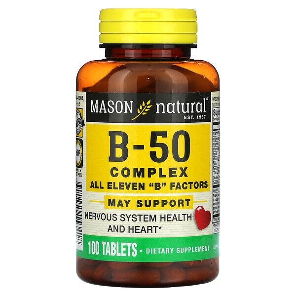 B-50 Kомплекс - 100 таблеток - Mason Natural Mason Natural