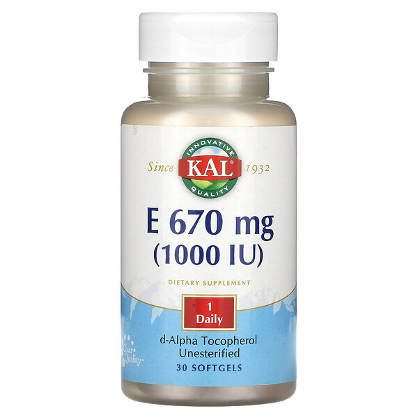E, 670 мг (1000 МЕ), 30 мягких таблеток KAL