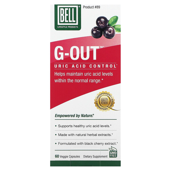 G-Out, Контроль Мочевой Кислоты - 60 Растительных Капсул - Bell Lifestyle Bell Lifestyle