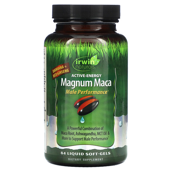 Magnum Maca Male Performance, 84 мягких желатиновых капсул с жидкостью Irwin Naturals