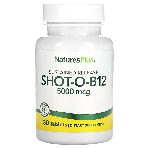 Shot-O-B12, 5000 mcg, 30 Tablets (Таблетки) NaturesPlus